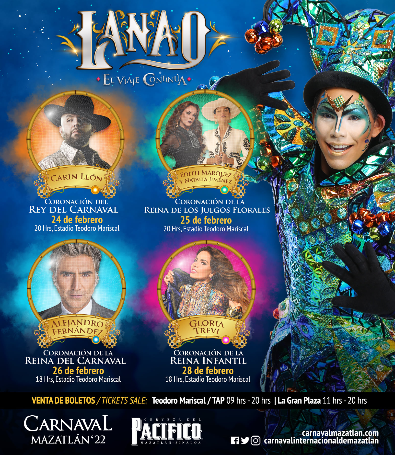 Ahora sí, este es el elenco del Carnaval Internacional de Mazatlán 2022