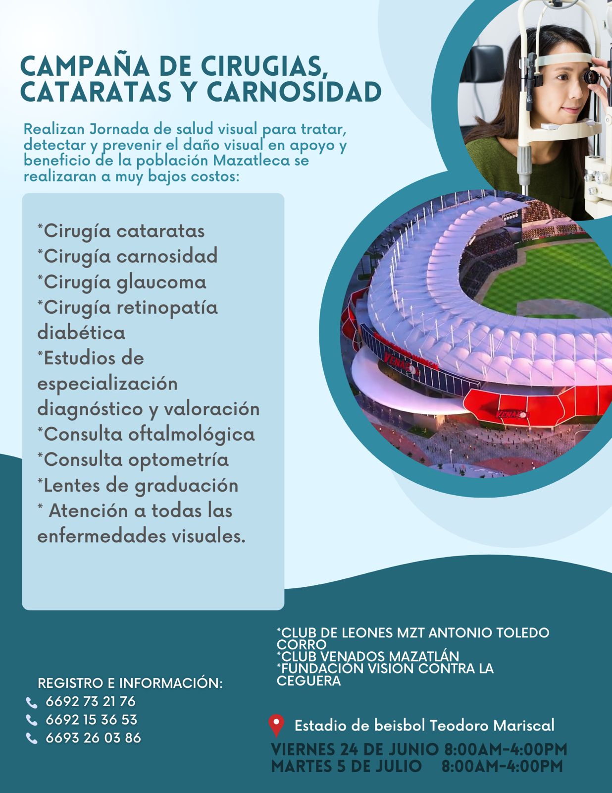 ¡Atención Mazatlán! Este viernes será la campaña de Cirugías de Cataratas y Carnosidad