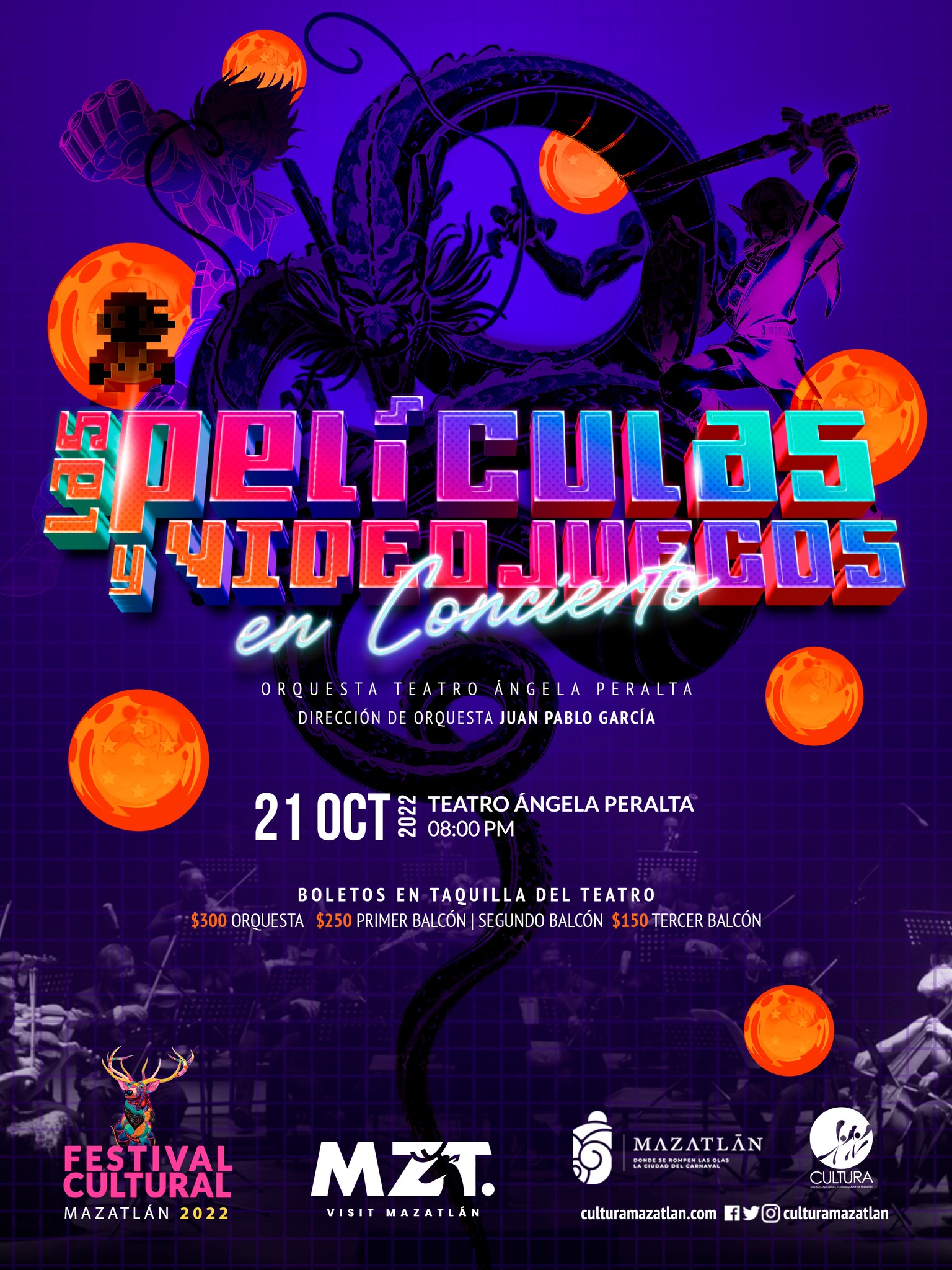 “Las películas y videojuegos en concierto”, este 21 de octubre en el Teatro Ángela Peralta