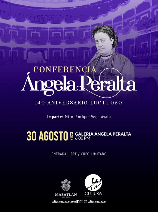 Conferencia para recordar el 140 aniversario luctuoso de Ángela Peralta en la Galería Ángela Peralta, este 30 de agosto